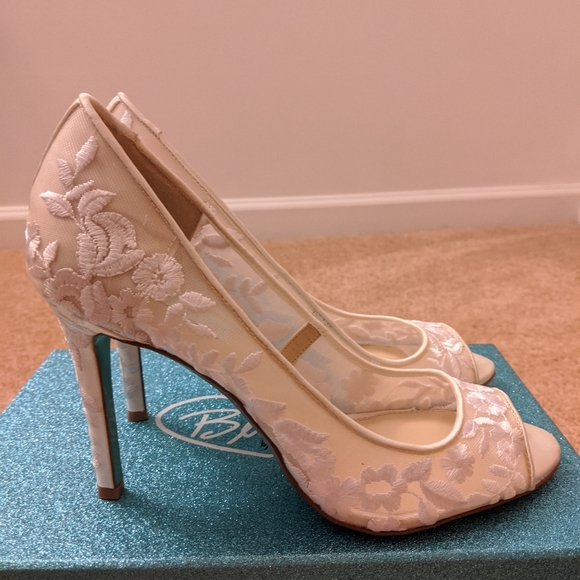 Betsey Johnson Shoes - Blue by Betsey Johnson SB-Adley ivory fabric